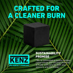 KENZ Coconut Charcoal Cubes 25 mm — 100% Natural, Low Ash, 72 pcs