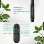 Dual Head Grow Light for Indoor Plants, Full Spectrum Floor Standing Plant Light, Remote Control & 4/8/12/18H Timer, 3 Modes 10 Dimmable Levels, Stable Base for Tall Plants Succulents Herbs, Black