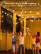 Govee Smart Outdoor String Lights H7015, 48ft RGBIC Outdoor Lights with 15 Dimmable LED Bulbs, IP65 Waterproof, Color Changing Warm White Lights with 47 Scene Modes for Patio, Backyard, App Control