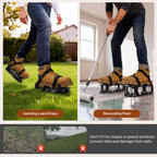 DWAEEGG Lawn Aerator Shoes, Pre-Installed Two-Layer Spike Aerator Shoes Tool with Hook-and-Loop Adjustable Straps, Durable and Self-Cleaning for Patio Garden Soil and Plat Grassland