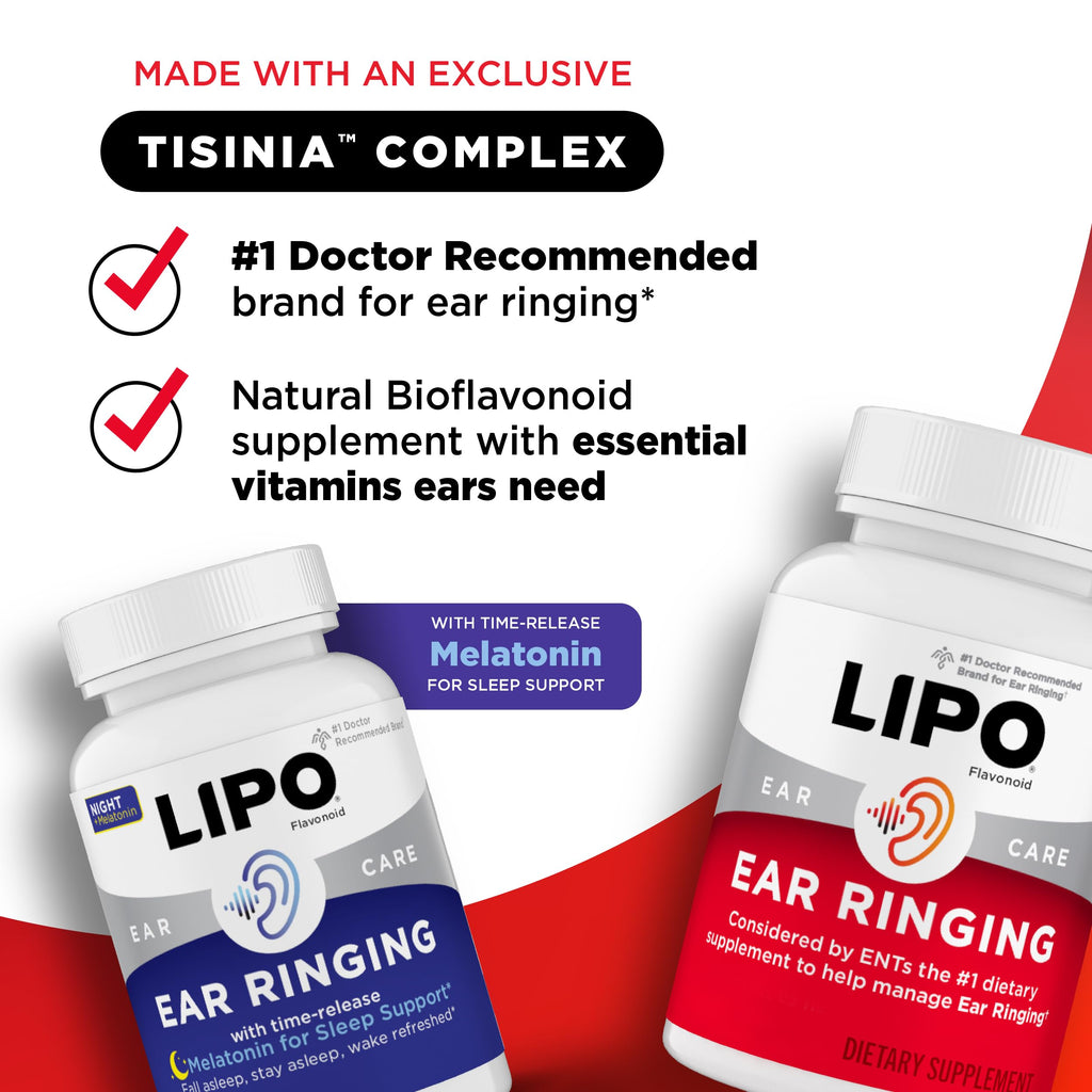Lipo Flavonoid Day & Night Combo Kit, Tinnitus Relief for Ringing Ears, Lipo Flavonoid Plus & Lipo Flavonoid Night with Melatonin & Vitamin C, 90 Caplets