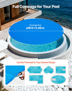 VEVOR Solar Pool Cover, 18 ft Round Pool Bubble Cover, 12 Mil Pools Solar Blanket with Bubble & PE Material, Daytime Heat Absorption, Nighttime Heat Retention, Heat Retaining Solars Covers, Blue