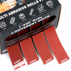 Emery Cloth Roll, 4 Grits 1'' x 19.7' Sandpaper Roll 120 240 320 400 Emery Cloth for Metal, Wood, Automotive Furniture, Wet/Dry Sanding Paper with Dispenser, 6 Meters Per Roll