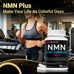 I LOVE HEALTH NMN Complex Plus+ for Women & Men with NAC, Alpha Lipoic Acid, CoQ10 & Resveratrol – 5-in-1 Cellular Energy & Healthy Aging Support – 60 Capsules, Non-GMO, Made in USA
