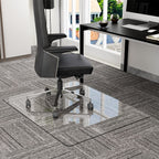 GLSLAND Office Chair Mat for Carpet - 36" x 46" Tempered Glass Floor Mat - for Office Chair on Carpet - 1/6" Thick Clear Computer Floor Mat with 4 Anti-Slip Pads