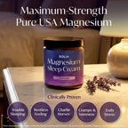 Solia Magnesium Sleep Cream, USA-Made Topical Magnesium Lotion for Sleep, Lavender Lotion for Feet Pain, Nighttime Mag Oil Body Butter, Foot Cream for Leg Cramps, Relaxing Rub for Muscle Soreness, 4oz