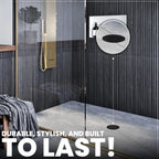LXLOTUS 4 ¼” Matte Black Snap-in Shower Drain Cover - Premium Round Black Grate Replacement - 4.25" OD Strainer - Easy Install - Durable Solid Brass Construction