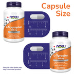 NOW Foods Mood Neurotransmitter Bundle* - L-Tryptophan 500mg Supplement 120 Veg Capsules + L-Tyrosine 500mg Capsules 120ct - Mood & Neurotransmitter Support*