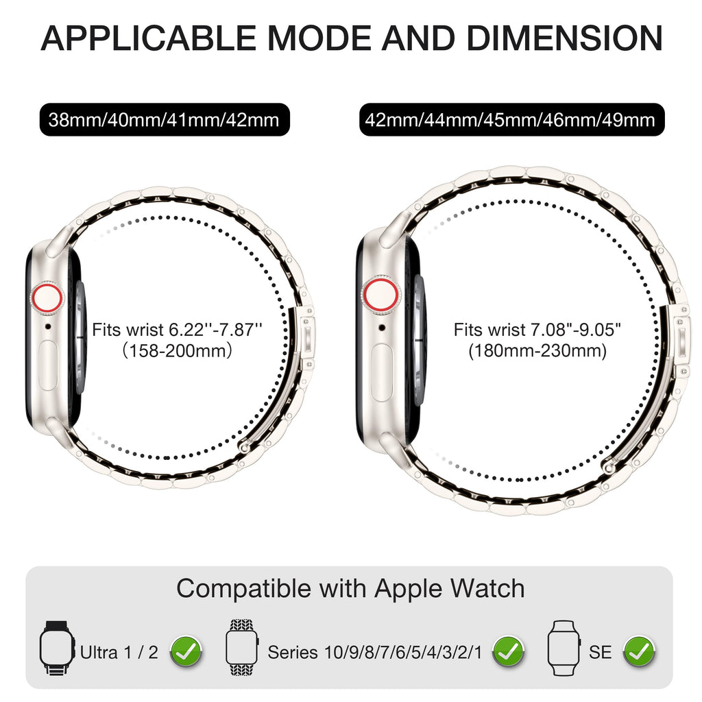 EPULY Metal Band Compatible with Apple Watch Bands for Men 42/44/45/46/49mm