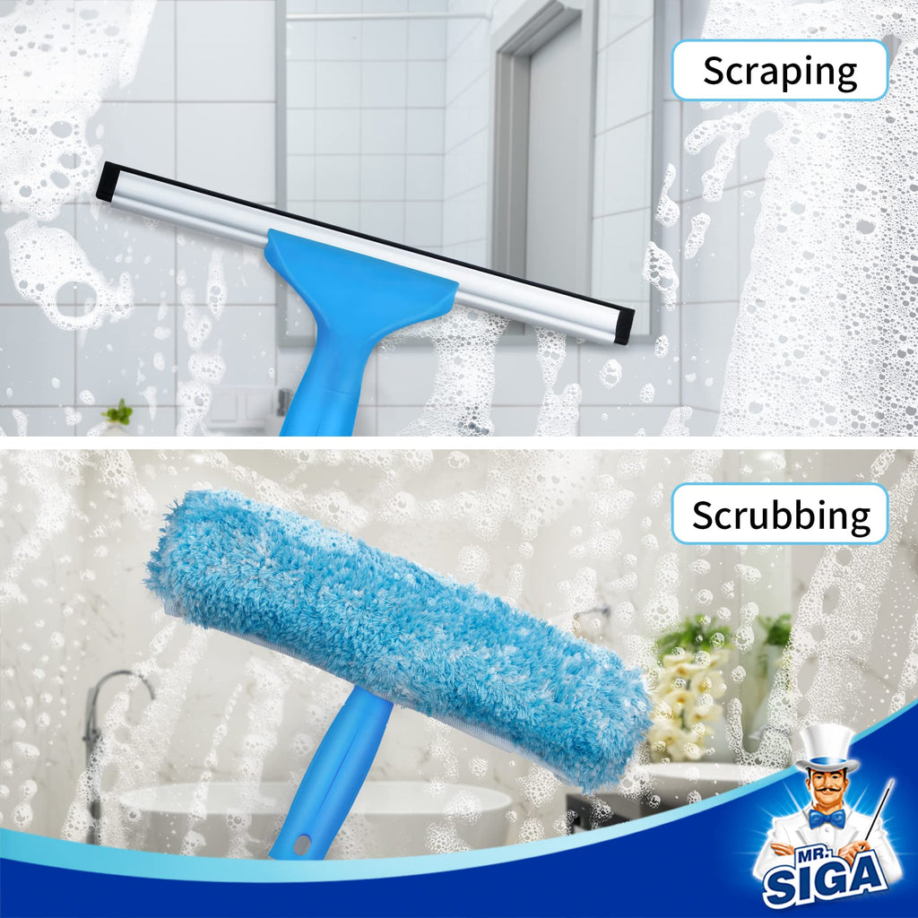 MR.SIGA 54.3 inch Long Extension Pole, Adjustable 4 Pieces Aluminum Pole for Window Squeegee