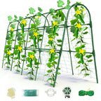 Laodier Cucumber Trellis for Raised Bed, U-Shape Garden Arch Metal Support for Climbing Plants, Metal Arch Plant Support Vegetables Trellis, Plant Support for Vine(Green, 63 * 30 * 47inch(L*W*H))