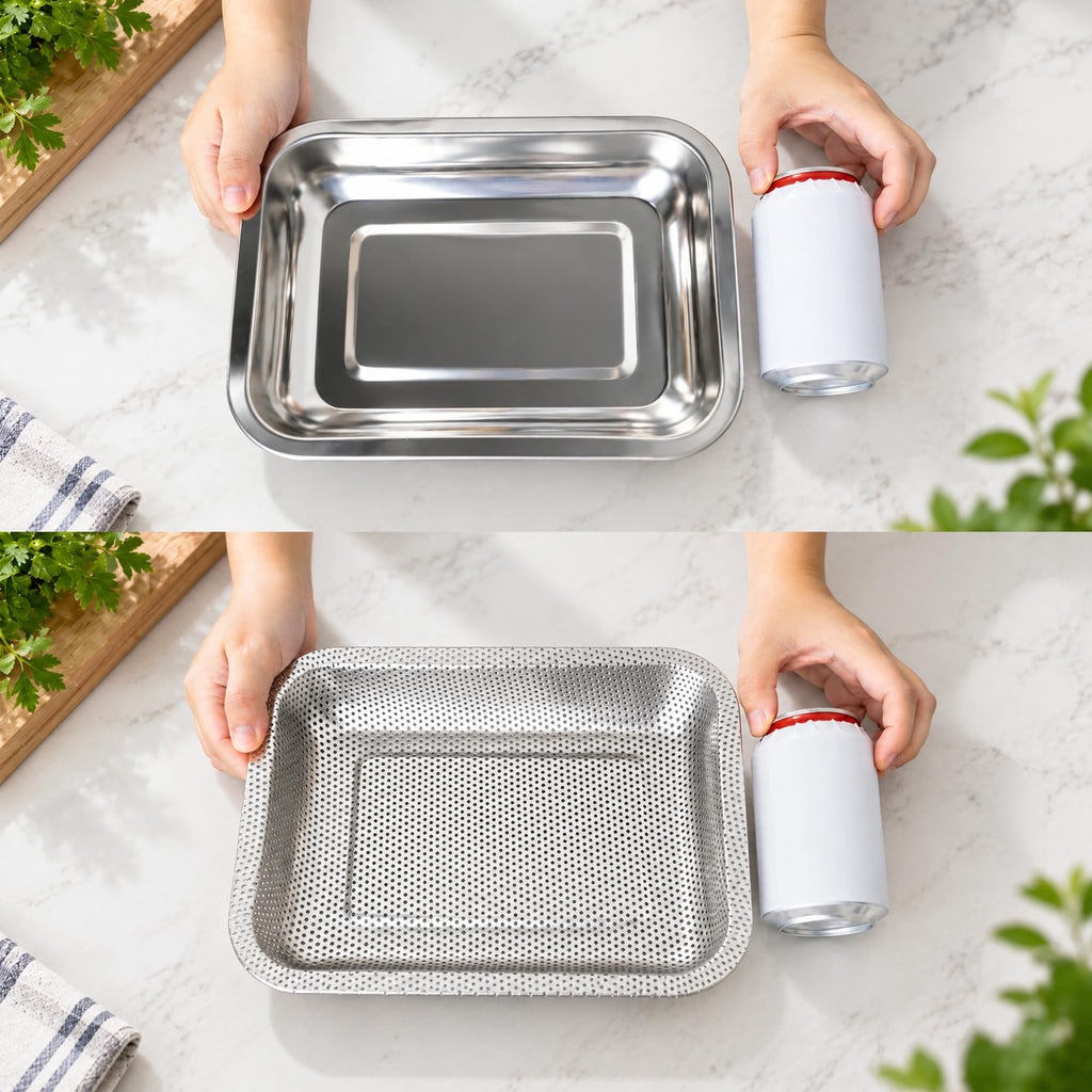 2 Pack Stainless Steel Seed Sprouter Trays, 2-Tier Soil-Free Microgreens Growing Kit, Sprouting Tray with Cover Lids & Mesh Pads for Sprouts Beans Alfalfa Wheatgrass (10.6" * 7.9" * 1.9")