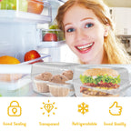 Qyyiguf 200 PCS Clear Plastic Square Hinged Containers,Disposable To Go Containers with Lids,Clamshell Food Containers for Sandwiches,Dessert,Cakes,Cookies,Salads,Pasta(5.3x4.7x2.8 In), 41wsdSDF