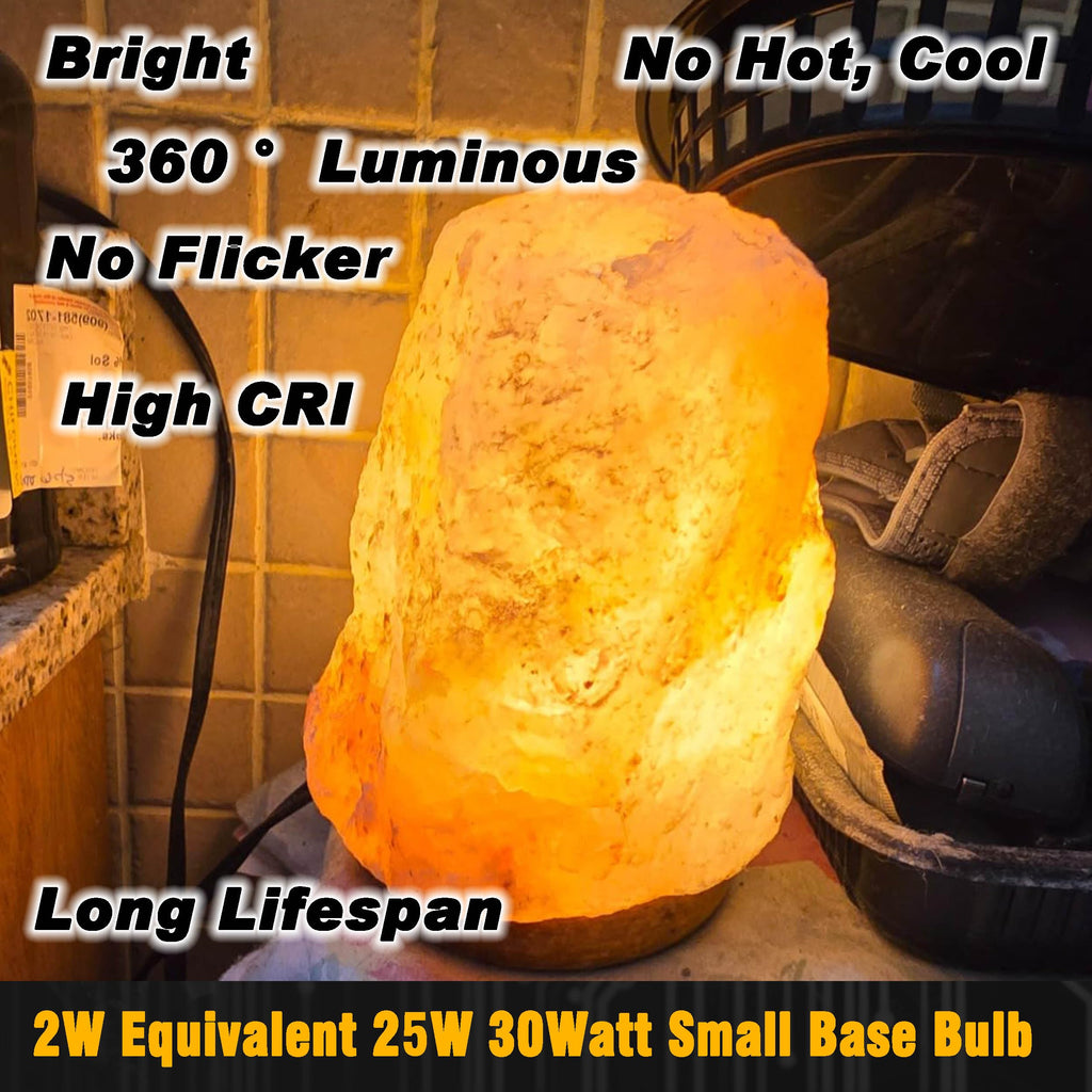 Hylroe E12 LED Night Light Bulb 25W-40W Replacement AC120V 2W 2700K Warm White Candelabra Base E12 C7 for Himalayan Salt Lamp Dryer Refrigerators Decoration Christmas Lighting Bulb, 300lm, 4 Pack