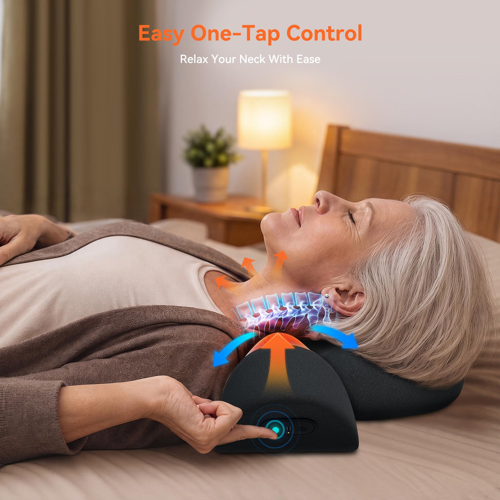 3 in-1 Cordless Neck Massager Pillow with Heat, Vibration & Traction
