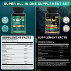 Shilajit and Sea Moss Vitality Bundle, Sea Moss 11000 mg, Shilajit 20000 mg, Black Seed, Ashwagandha, Turmeric, Bladderwrack, Burdock, Tongkat Ali, All in 1 Mineral Supplements
