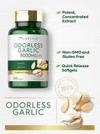 Carlyle Odorless Garlic Softgels | 300 Count | High Potency Formula | Non-GMO and Soy Free