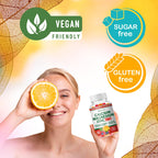 BionerLab Calcium Magnesium Zinc Gummies with Vitamin D3 & K2 - High Potency Enhanced Absorption - Orange and Berry Flavored