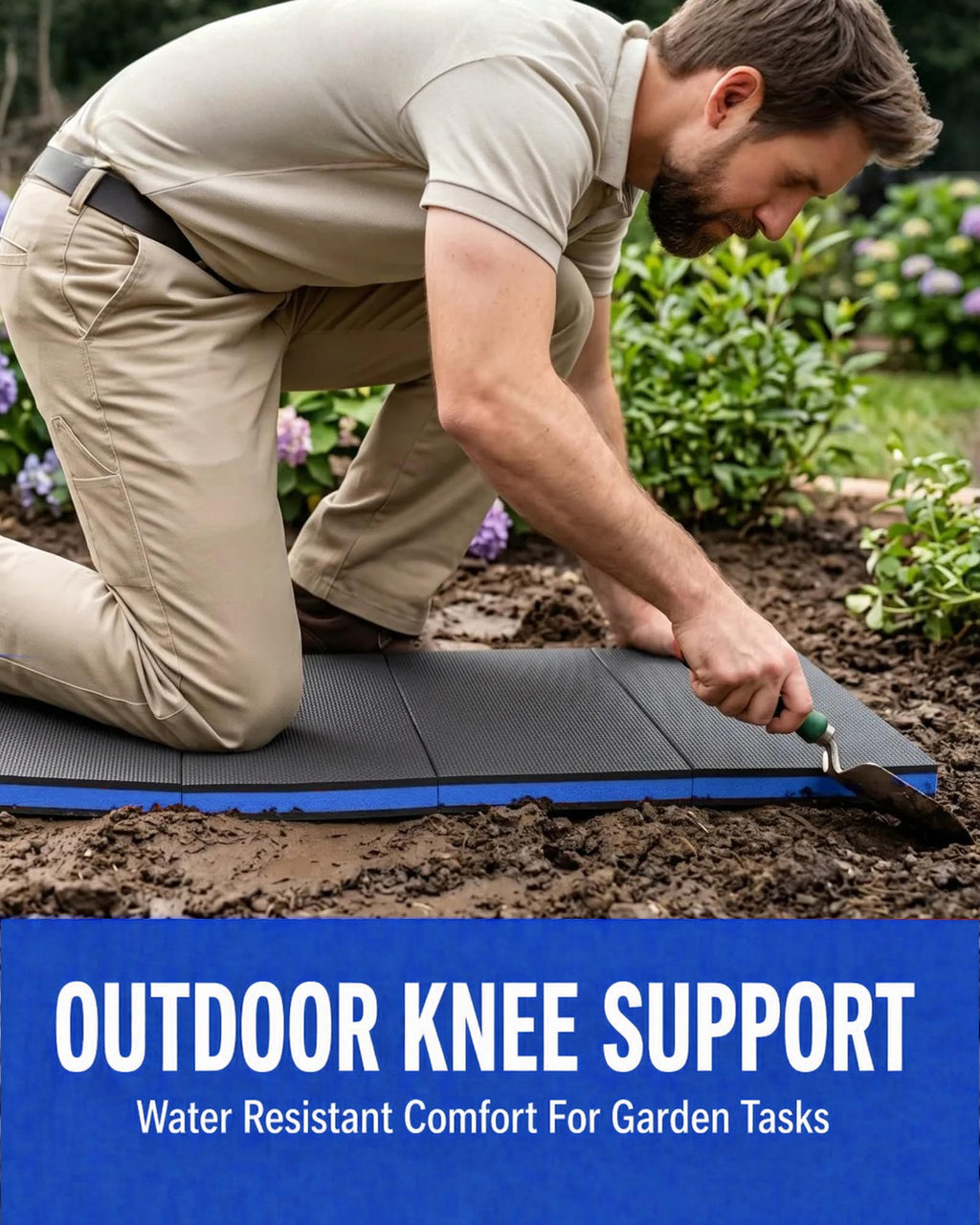 Sevenjungle Folding Kneeling Pad, 1 Inch Thick Compact Mechanic Mat, Blue