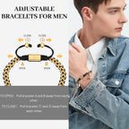 WP WEPICK 18K Gold-Plated Bracelets for Men Franco Link Chain Adjustable