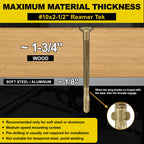 FMhotu #10 x 2-1/2" Trailer Deck Screws, Self-Tapping Sheet Wood Metal Screw, 576Pcs T25 Star Bits Reamer Tek Screws for Trailers, for Attaching Wood to Steel