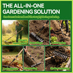 Gardenia 9-Tine Iron Weeding Rake, Heavy Duty Weed Puller for Garden Soil