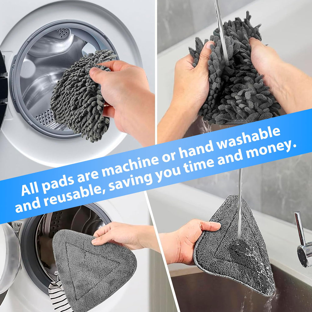 Wall Cleaner Mop with 80" Long Handle.3-in-1 Ceiling Cleaning Tool Duster with 180° Foldable & 360° Rotating Head. Includes 6 Washable Pads for Walls, Baseboards, Windows & Floors. No Ladder Needed.