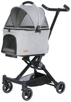 ROODO 2026 Upgraded Version 3 in 1 Dog Cat Stroller with Detachable Carrier Lightweight Folding Portable All Terrain Pet Travel System Puppy Kitty Doggie Bunny Stroller for 30lbs (Light Grey)