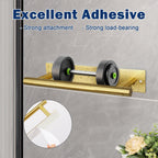NearMoon Self Adhesive Hand Towel Holder/Towel Ring, Stainless Steel Hand Towel Bar Rustproof Stick on Wall-Towel Rack for Bathroom/Kitchen, 9 Inch Round Adhesive and Wall Mounted (Brushed Gold)