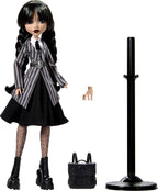 Monster High Wednesday Doll and Accessories, Wednesday Addams Collectible in Nevermore Academy Uniform with Thing and Backpack, Doll Stand