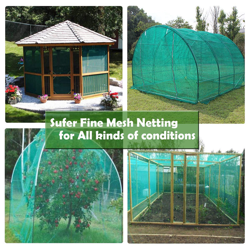 Garden Barrier Netting, Plant Covers 10x33ft Extra Fine Mesh 30% Green Sunblock Shade Cloth Mesh Protection Netting for Vegetable Fruits Flowers Crops Row Cover Raised Bed Screen Against Birds Animal