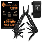 Gerber Gear Truss 17-in-1 Multitool with Pocket Knife and Needle Nose Pliers - Gifts for Men, Compact EDC Gear, Black with Standard Sheath