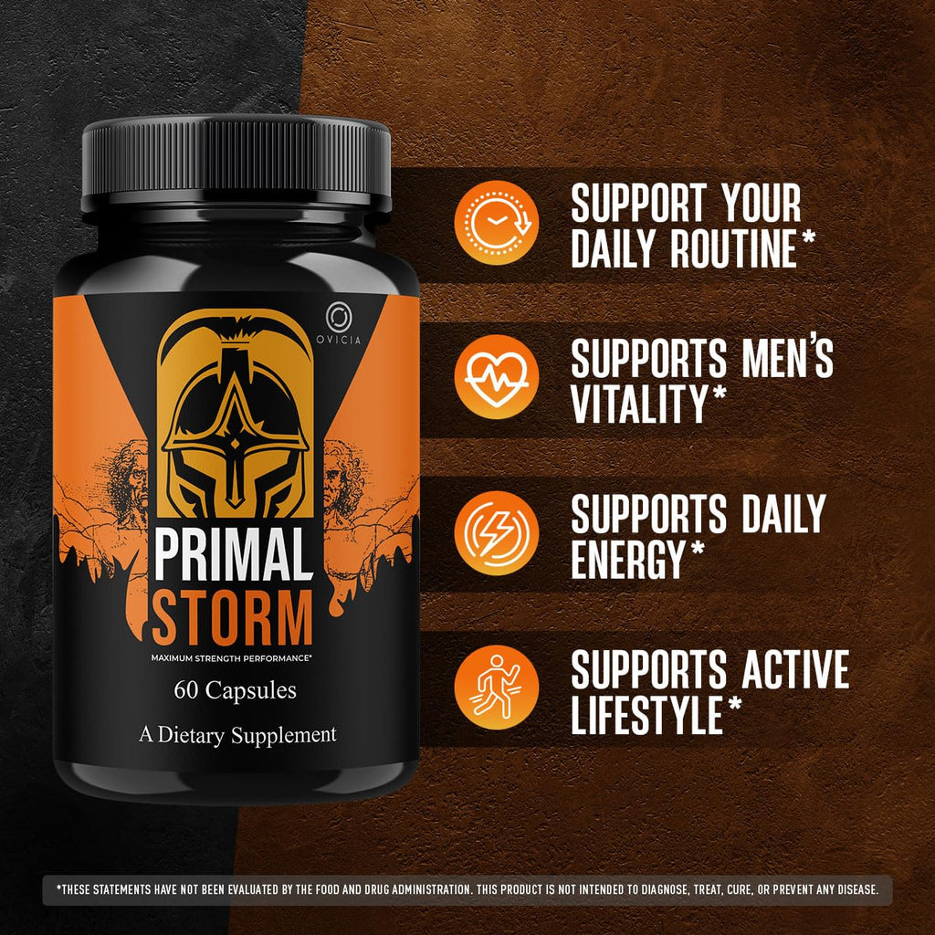 (2 Pack) Primal Storm Capsules - Advanced PrimalStorm Pills Premium Formula Support All Natural Ingredients Maximum Strength, Daily Vitamins for Health & Wellness Reviews, 120 Capsules for 2 Months