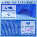 Evoio Solar Pool Covers, 6 x 12 Foot Solar Pool Blankets for Inground Above Ground Rectangular Swimming Pools, Heavy-Duty Floating Bubble Pool Hot Tub Spa Covers Thermal Blanket (6 x 12 Ft)