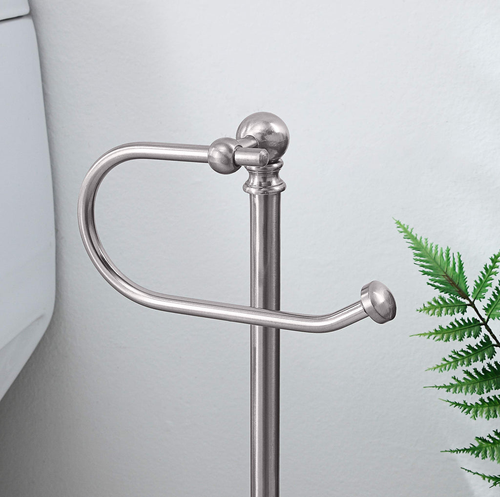 SunnyPoint Classic Bathroom Free Standing Toilet Tissue Paper Roll Holder Stand