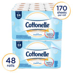 Cottonelle Professional Standard Roll Toilet Paper, Bulk (12456), Ultra CleanCare Bathroom Tissue, Clean Ripple Texture, White (48 Rolls of 170 Sheets, 8,160 Sheet Total)