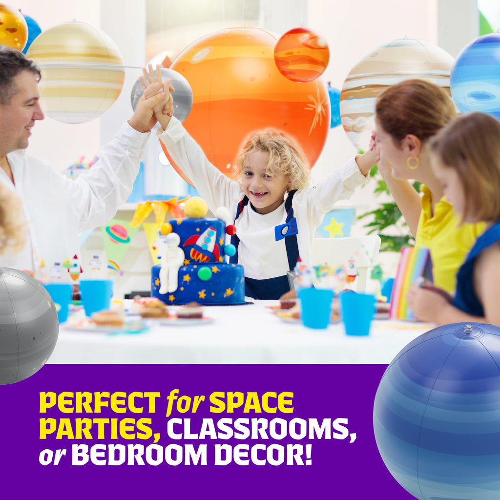 Dan&Darci Inflatable Solar System Planets for Kids - Science Toys - Boys Room Decor Ceiling - Space Gifts - Outer Space Themed Party Decorations - Astronomy Gifts 5-7, 6-8, 8-12 Years Classroom