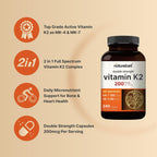 NatureBell Vitamin K2-240 Capsules - 200mcg Double Strength MK-7 & MK-4 Complex - Heart, Bone & Immune Health Support* - Complete K Vitamins Formula