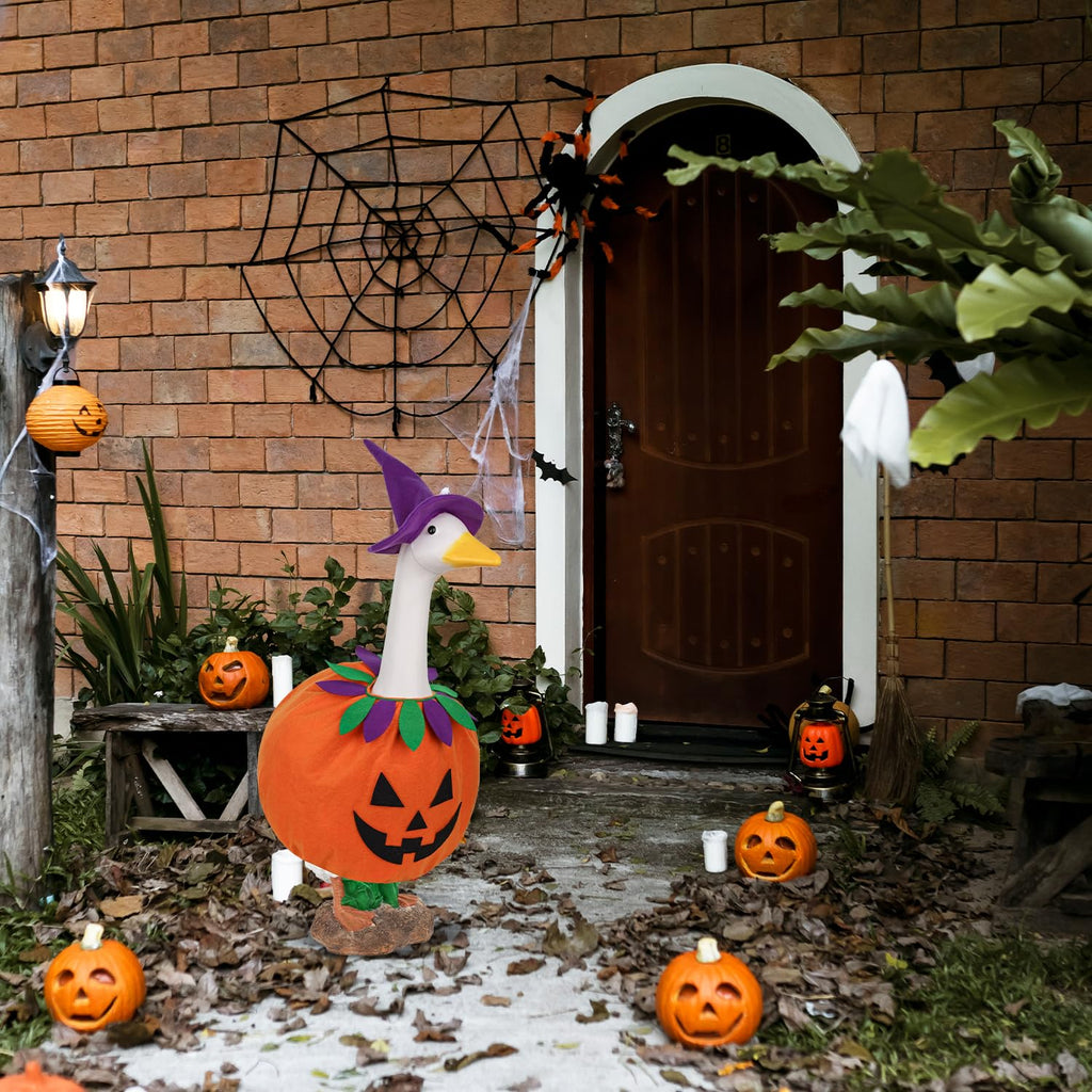 Halloween Porch Goose Outfit Pumpkin Goose Costume for Outdoor Decor