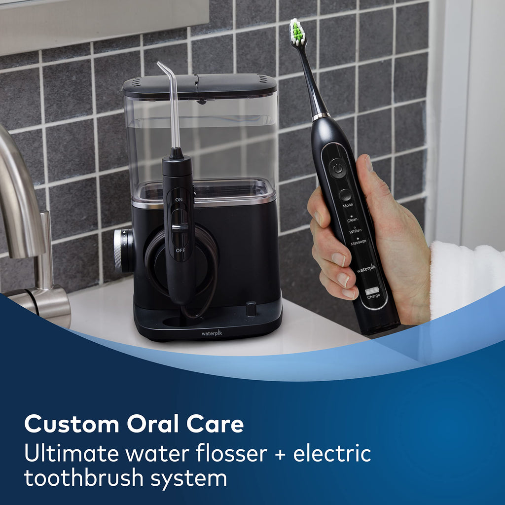 Waterpik Complete Care 9.0 Sonic Electric Toothbrush with Water Flosser & Fresh Mint Whitening Refill Tablets (30 Count) - For Use with Boost or Whitening Water Flosser