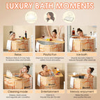 Portable Bathtub for Adult, Foldable Soaking Bathtub for Hot SPA&Ice Bath, Foldable Small Bathtub collapsible bathtub for Bathing, 6-layer Insulated portable tub,Space-Saving(Fantasy 31.5X26.6IN)