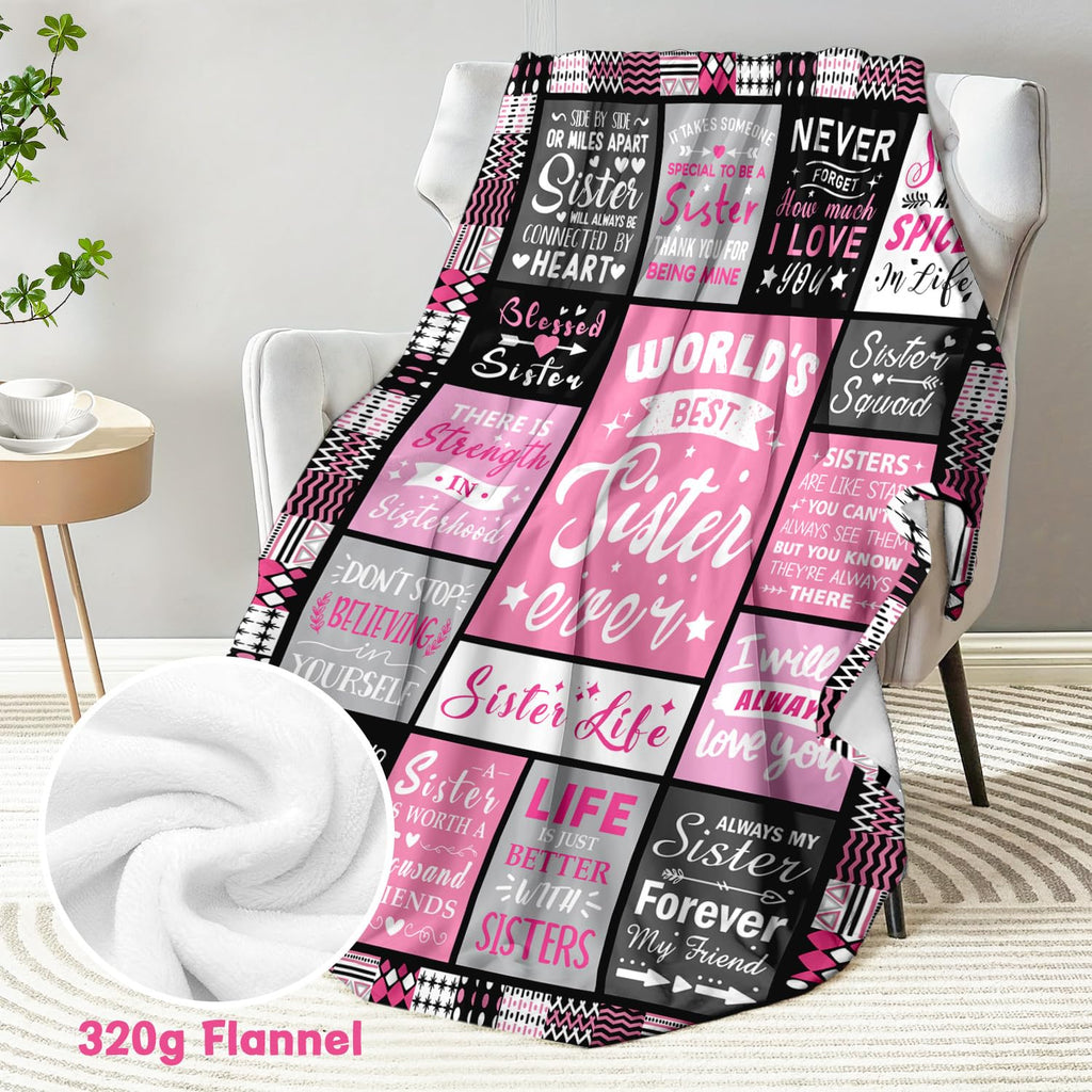 PVDSAVE Sister Birthday Gifts, Best Sister Ever Blanket 50"x60"