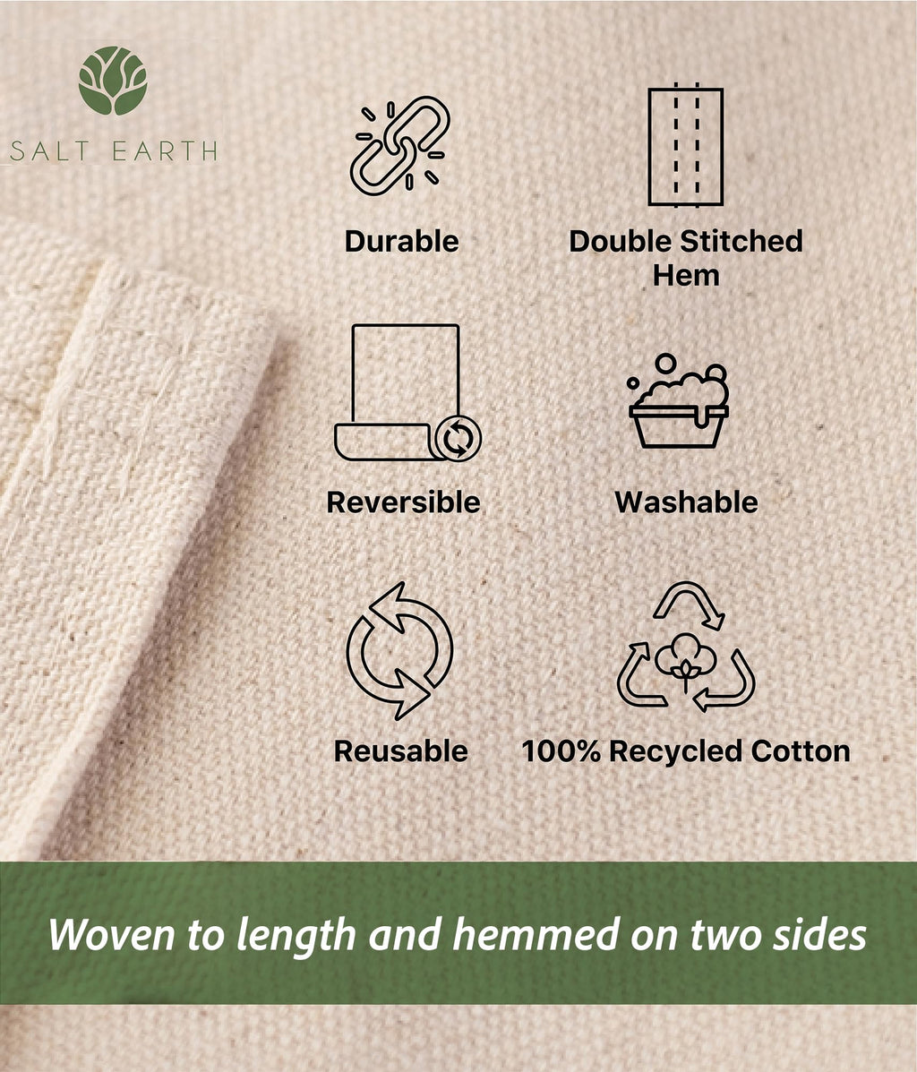 Salt Earth Canvas Drop Cloth 1Pc, Reusable Paint Drop Cloth, 100% Recycled Cotton Canvas Tarp Cover for Painter, Furniture, Floor Protection, All Purpose Painters Dropcloth for Christmas DIY (4x12FT)
