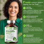 biophix Artemisinin Supplement + BioPerine® 100 mg - 180 Vegan Cap - Maximum Strength Sweet Wormwood Extract - Supports Cellular Health, Antioxidant Balance & Immune Function