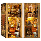 CUTEBEE Book Nook Kit - DIY Miniature House Dollhouse Kit for Adults and Teens, Booknook Tiny House Bookshelf Decor 3D Wooden Puzzle, Gifts for Family, Friends Eternal Bookstore