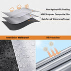 12x20FT Waterproof Tarp, Yumatum 16 Mil Heavy Duty Tarps with Reinforced Edges/Brass Grommets, 100% UV Blocking/Tear Resistant Poly Tarp for Camping, Patio, Tent, Boat(Silver/Black)