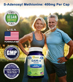 aSquared Nutrition SAM-e 400mg Supplement - 90 Capsules - Same (S-Adenosyl Methionine) to Support Mood, Joint Health, and Brain Function - Extra Strength Vegan SAM e Pills