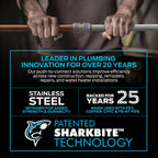 SharkBite Max 3/4 Inch 90 Degree Elbow, Push to Connect Brass Plumbing Fitting, PEX Pipe, Copper, CPVC, PE-RT, HDPE, UR256A
