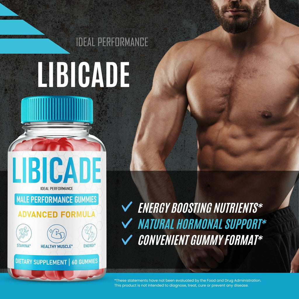 Libicade Gummies, Official Libicade Supplement Gummy for Men - Maximum Strength Performance, All Natural Support for Overall Health & Wellness, Advanced Libi Cade Health Reviews (3 Pack)