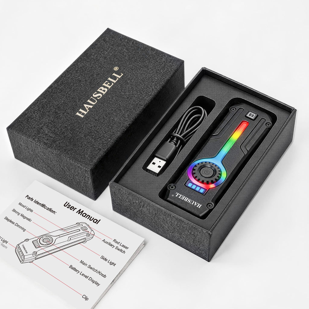Flat EDC Rechargeable Tactical Flashlight, UV Magnetic Small Work light